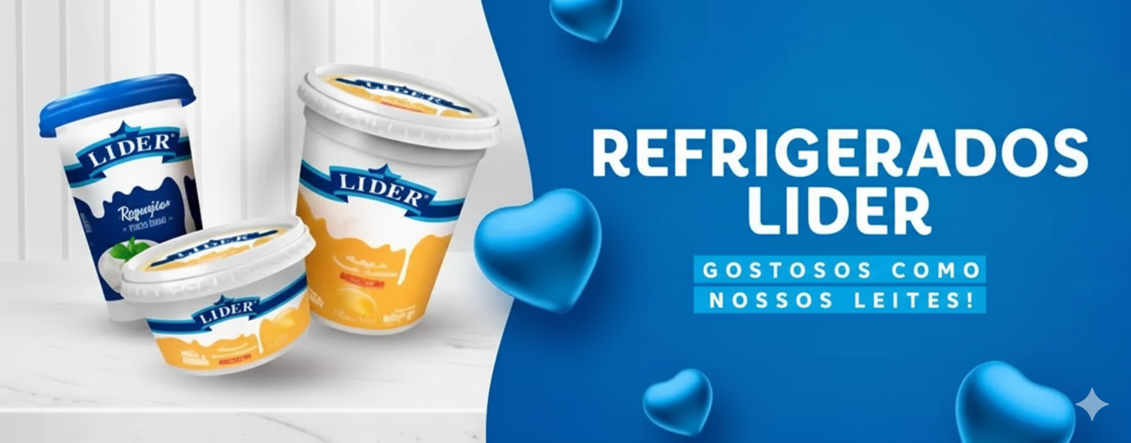 Banner promocional Leite Líder — ofertas e informações sobre leite e derivados